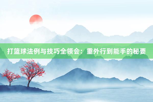 打篮球法例与技巧全领会：重外行到能手的秘要